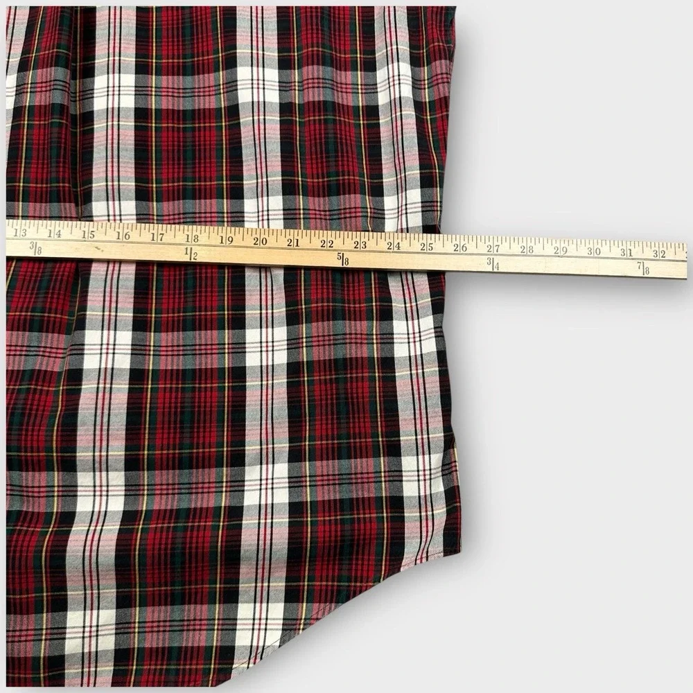 VTG Polo Ralph Lauren Shirt XXL Tartan Plaid Long Sleeve Blaire Oxford‎ Pocket